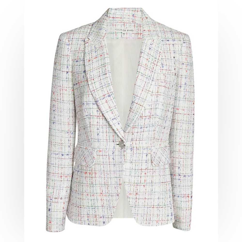 Veronica Beard White Multi Tweed Blazer